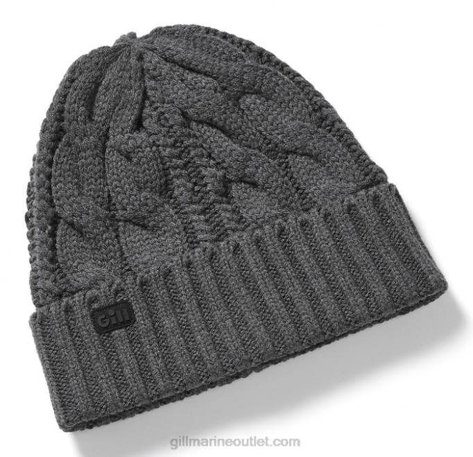 TDHL597 Graphite Melange Cable Knit BeanieGill Marine