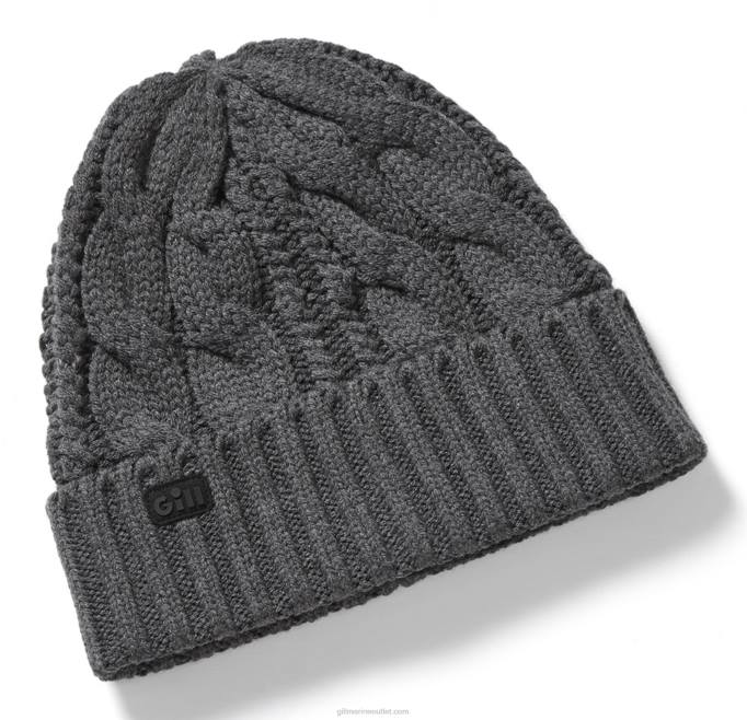 TDHL597 Graphite Melange Cable Knit BeanieGill Marine