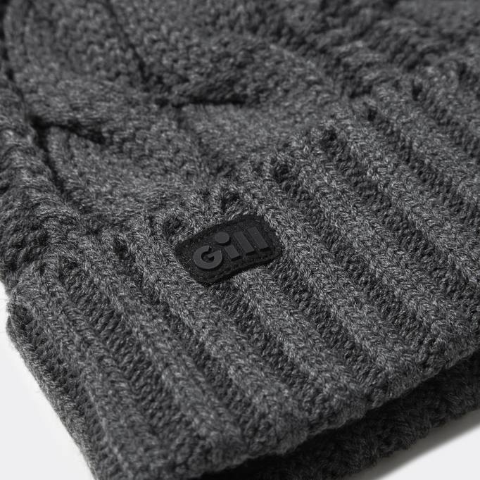 TDHL597 Graphite Melange Cable Knit BeanieGill Marine