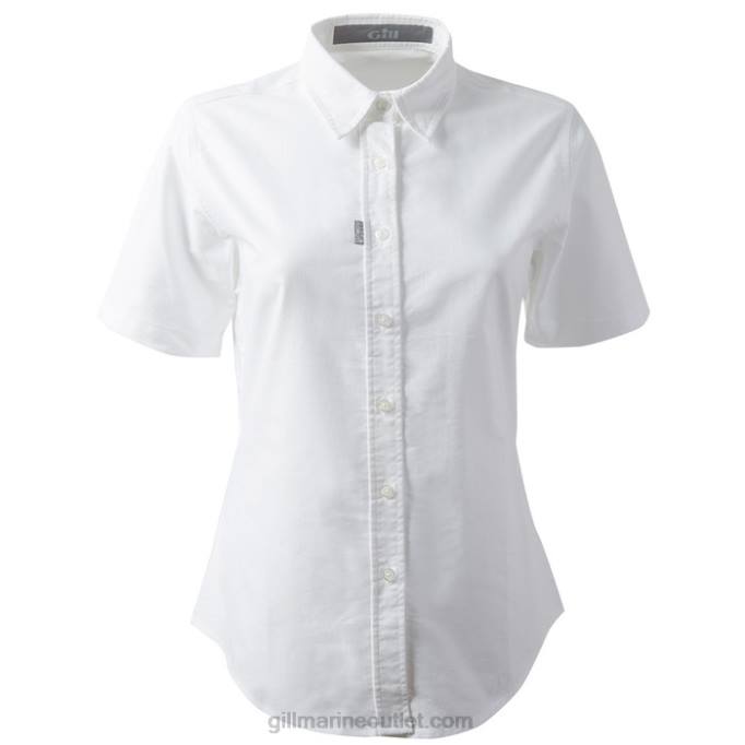 TDHL297 White Women's Oxford Shirt Short SleeveGill Marine