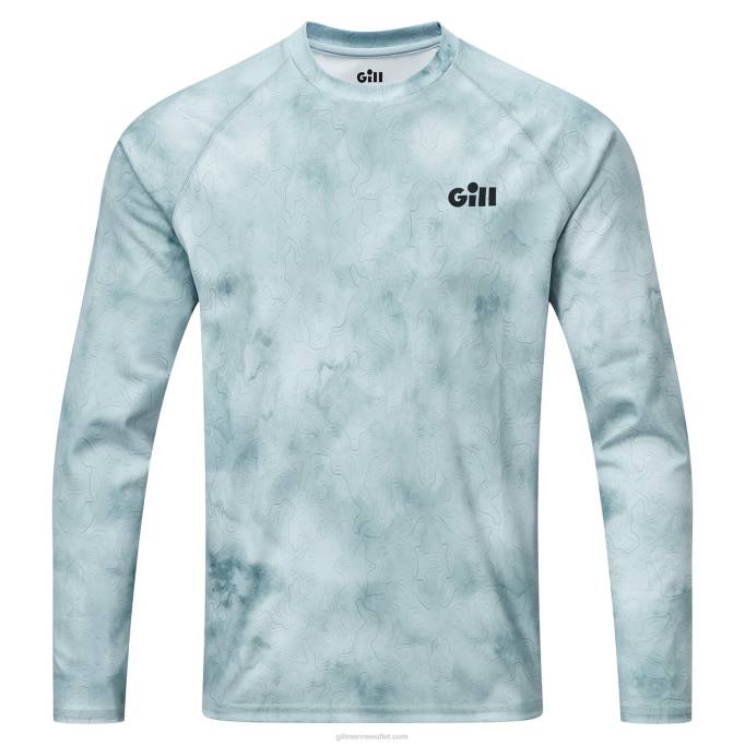 TDHL402XPEL Tec Long Sleeve Top in Glacier/IceGill Marine
