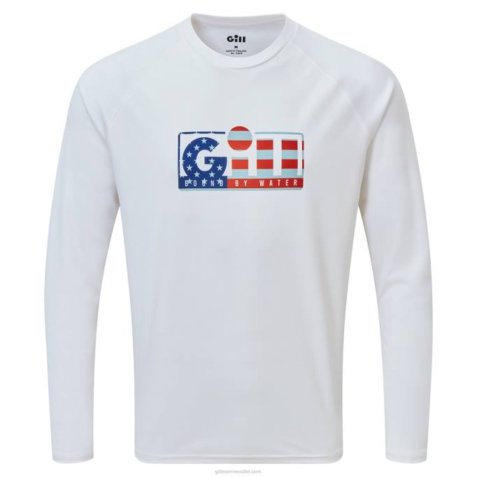 TDHL407XPEL Tec Long Sleeve Top in WhiteGill Marine