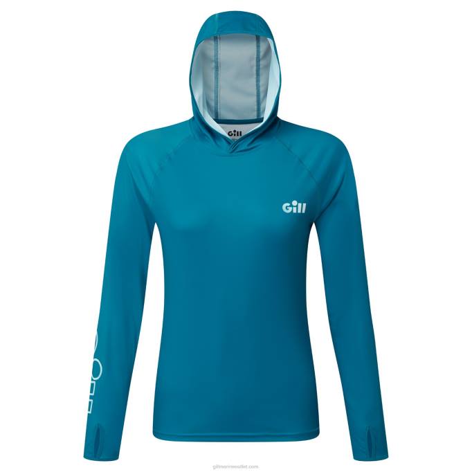 TDHL413 Pool Blue Women's XPEL Tec HoodieGill Marine