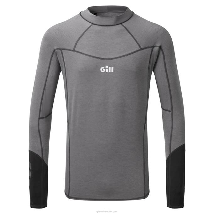 TDHL473 Grey Melange Men's Eco Pro Rash Vest Long SleeveGill Marine