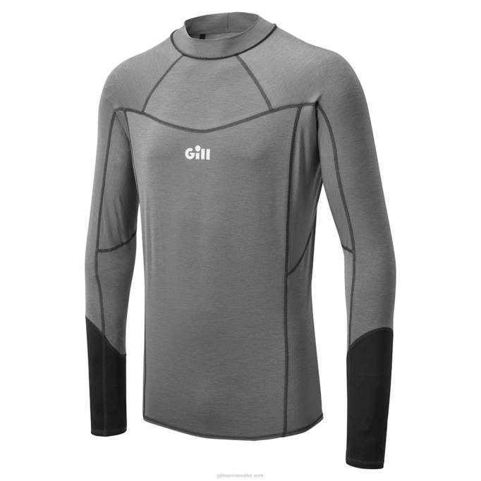 TDHL473 Grey Melange Men's Eco Pro Rash Vest Long SleeveGill Marine