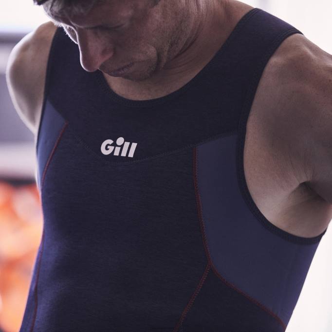 TDHL567 Dark Denim & Orange Men's Race FireCell Skiff SuitGill Marine