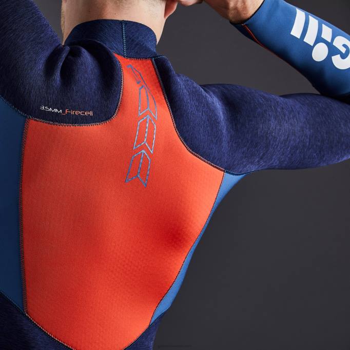 TDHL227 Dark Denim & Orange Men's FireCell TopGill Marine