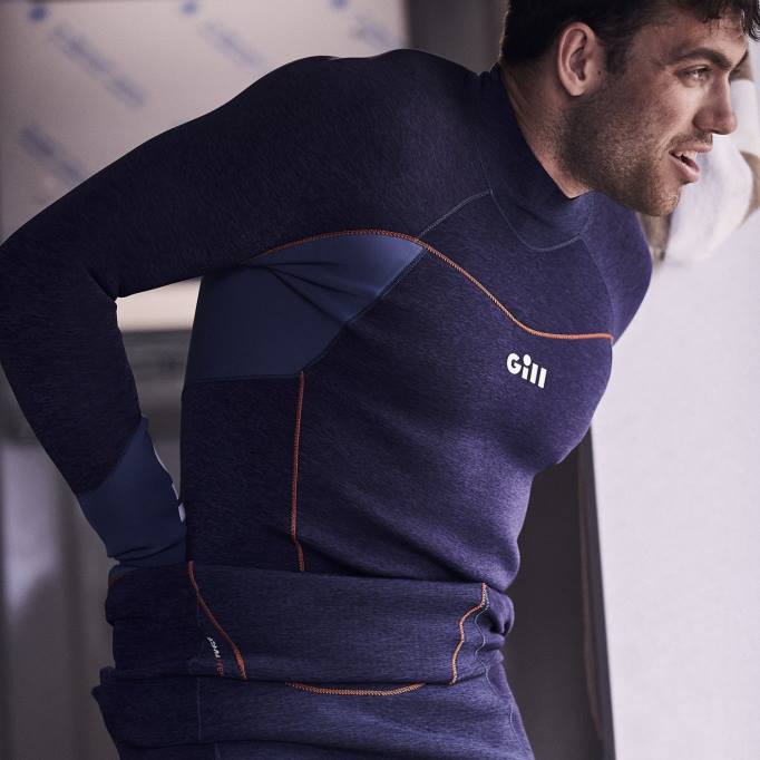 TDHL227 Dark Denim & Orange Men's FireCell TopGill Marine